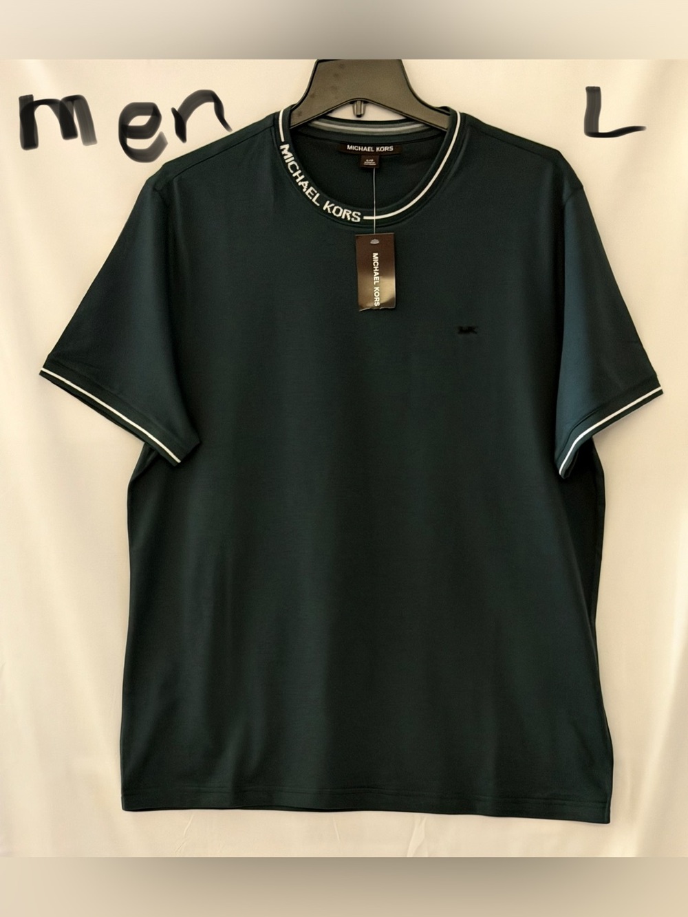 Michael Kors Men’s Dark Teal Short-Sleeve Polo with Contrast Trim